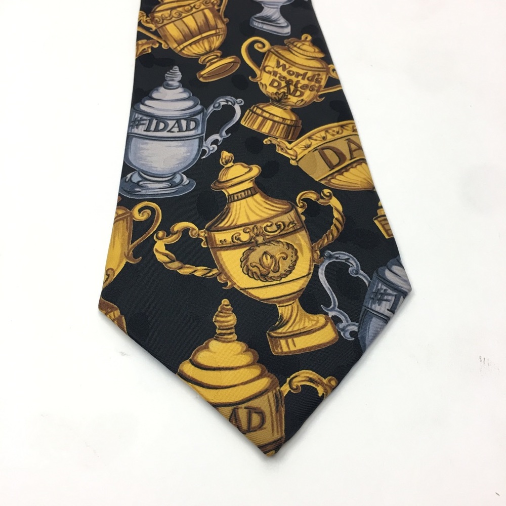 Worlds Greatest Dad Trophy‎ Pattern Mens Necktie - Picture 3 of 7